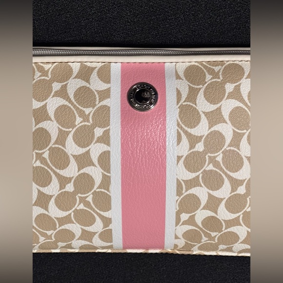 Coach Chelsea Heritage Stripe Medium Cosmetic Bag - Picture 14 of 15